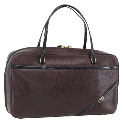 Christian Dior Vintage CD Handbag Leather, BROWN, LEATHER, Handbag