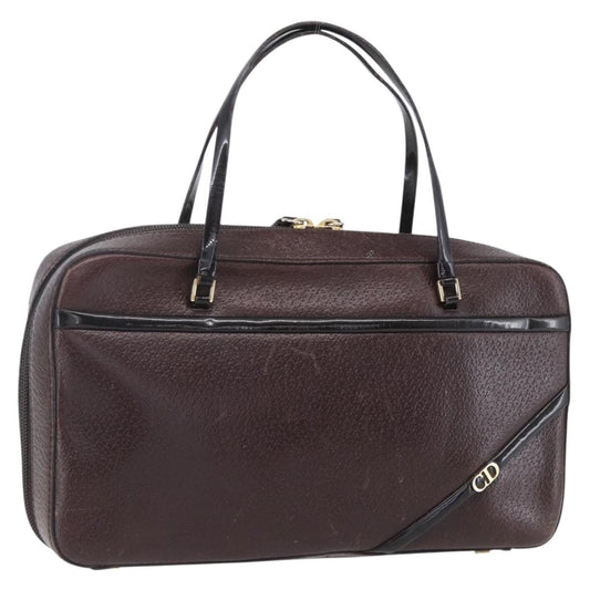 Christian Dior Vintage CD Handbag Leather, BROWN, LEATHER, Handbag