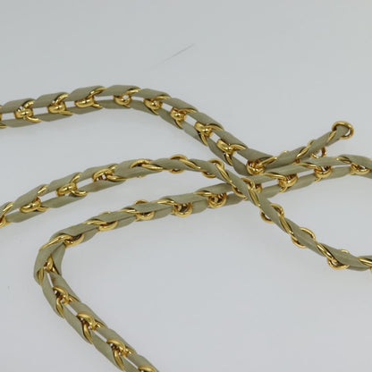 Bally Vintage Chain Shoulder Bag Quilted Leather, BEIGE, LEATHER, Shoulder bag