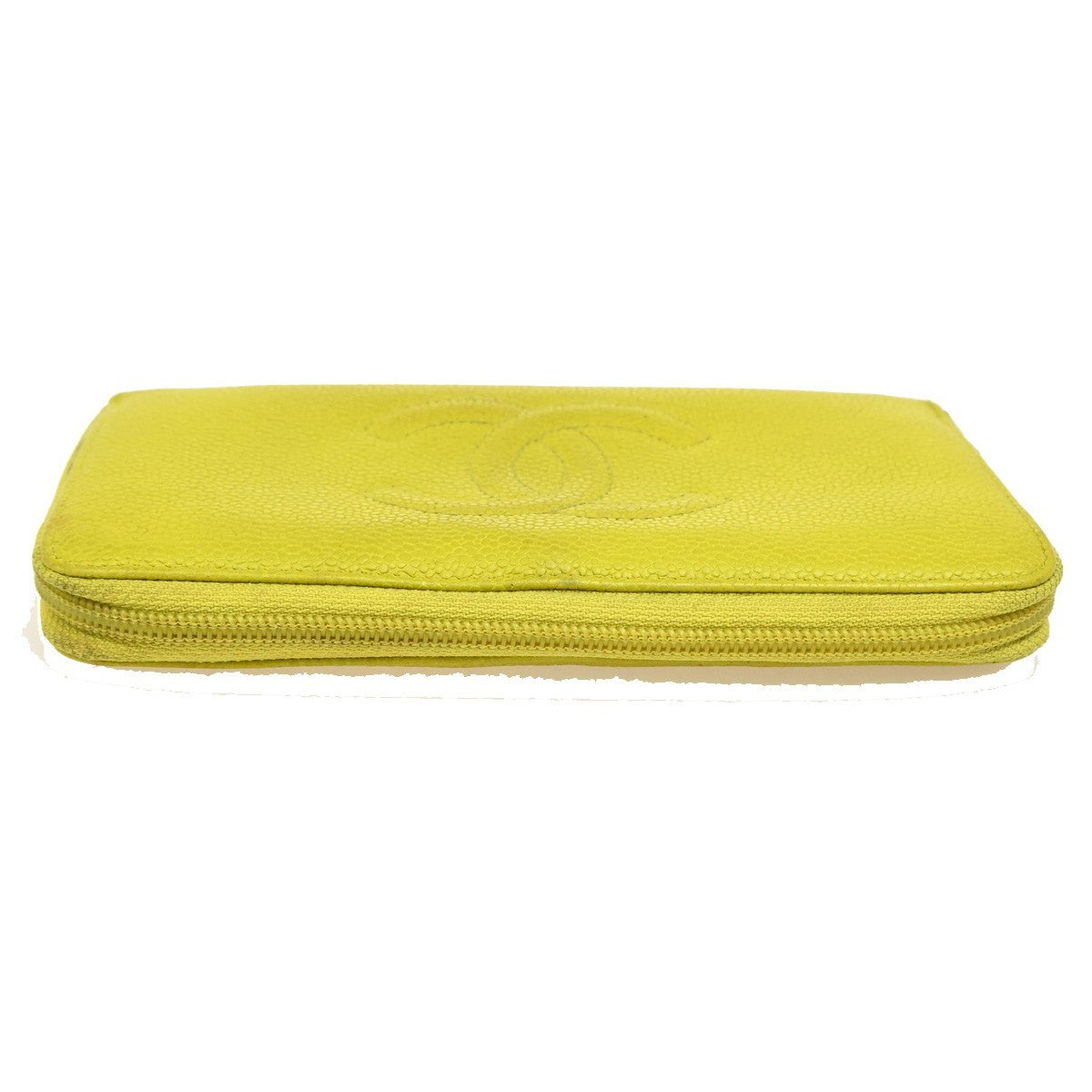 Chanel Timeless CC Zipped Wallet Caviar, YELLOW, CALFSKIN, Wallets