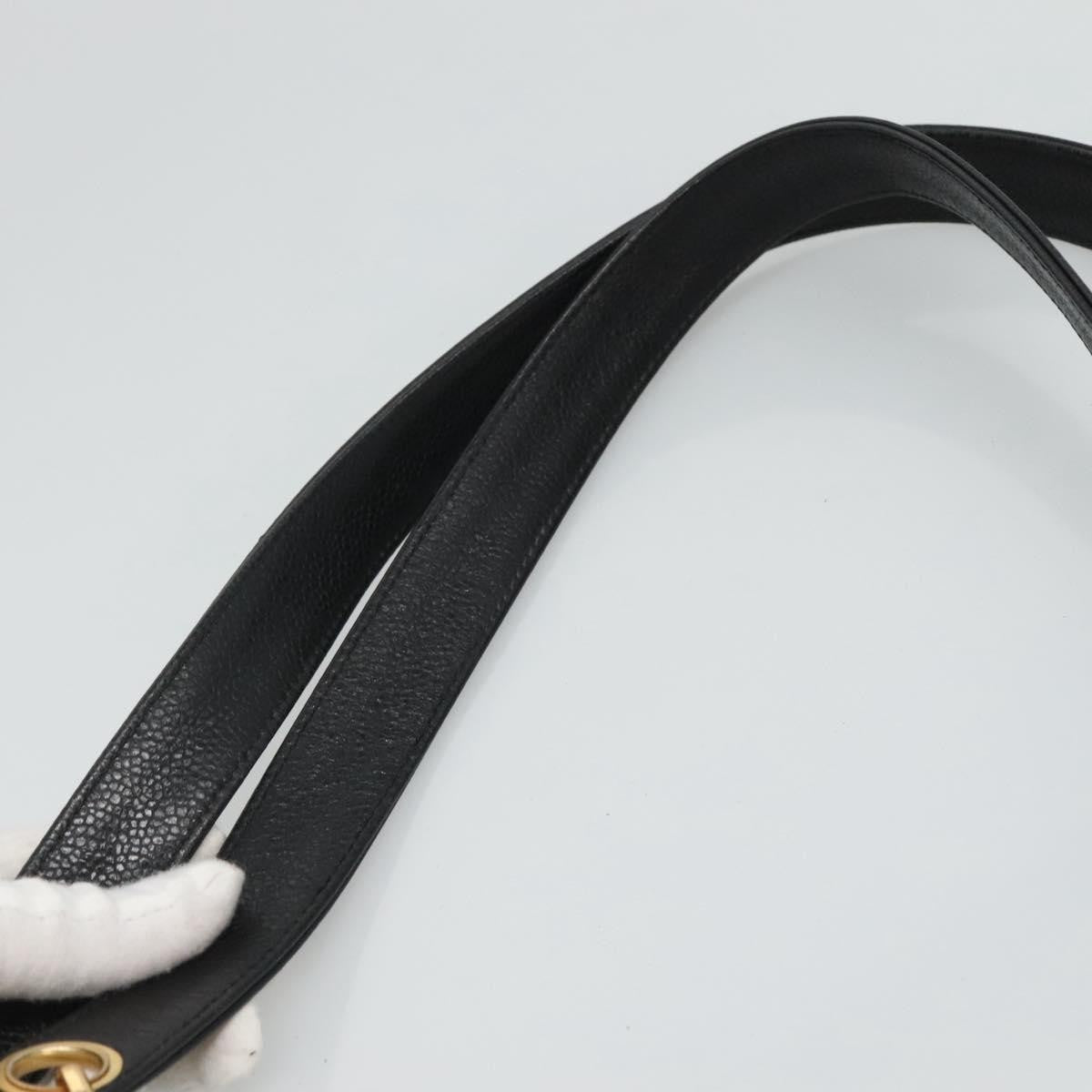 Chanel Vintage Stitched CC Shoulder Bag Caviar, BLACK, LEATHER, Shoulder bag