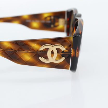 Chanel CC Logo Matelasse Sunglasses Eye Wear Plastic, Brown, Plastic, Sunglasses