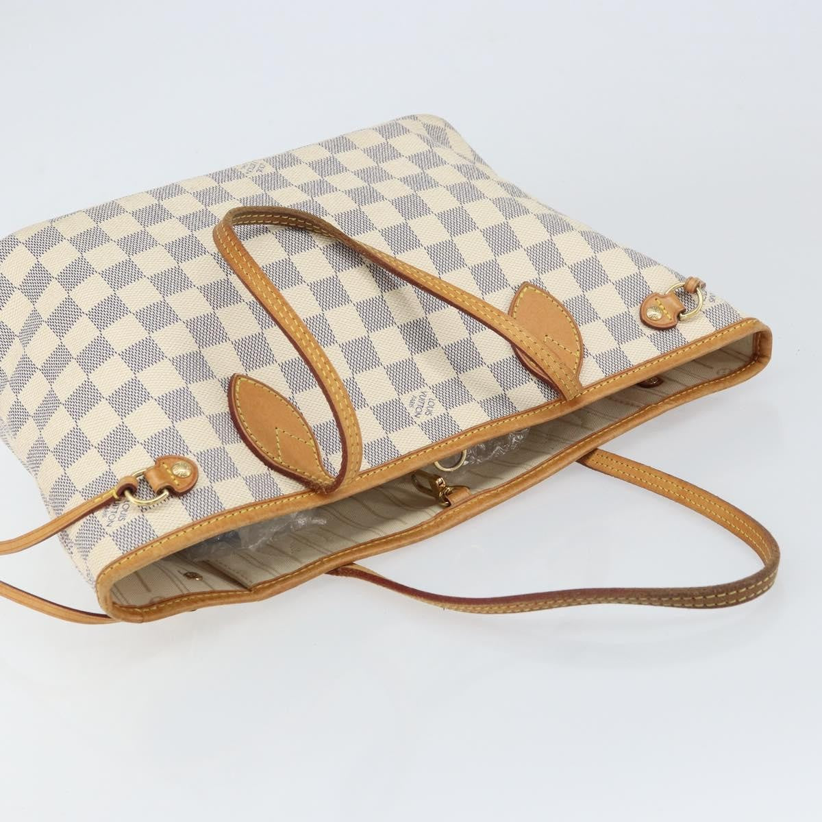 Louis Vuitton Neverfull Tote Damier azur, BEIGE, CANVAS, Tote bag