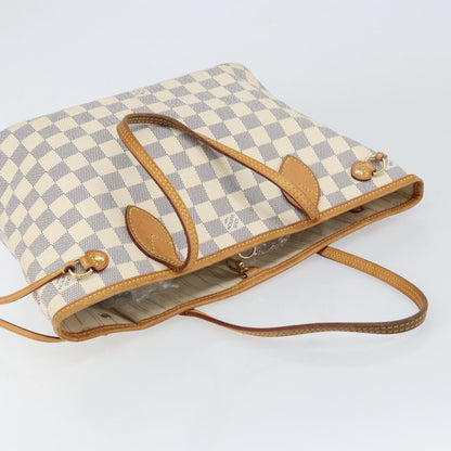 Louis Vuitton Neverfull Tote Damier azur, BEIGE, CANVAS, Tote bag