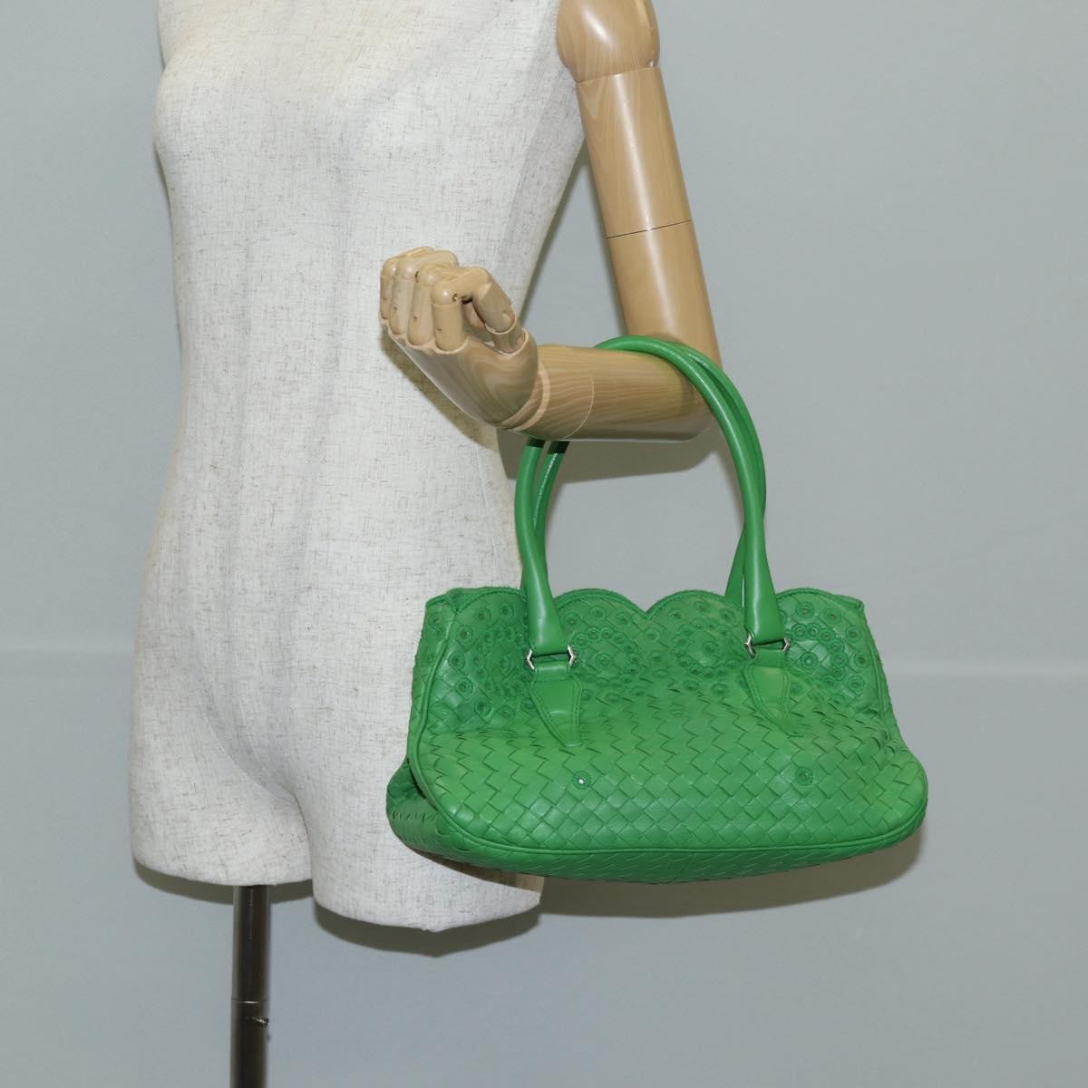Bottega Veneta Intrecciato Leather, GREEN, LEATHER, Handbag