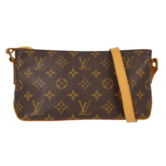 Louis Vuitton Trotteur Handbag Monogram Canvas, Brown, Canvas, Shoulder Bag