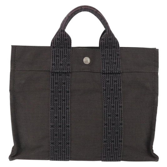 Hermes Fourre-tout Herline Canvas, Gray, Canvas, Tote Bag