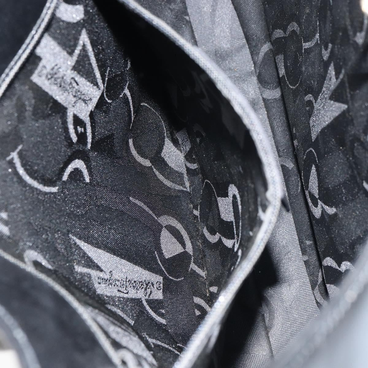 Salvatore Ferragamo Vintage Gancini Hobo Leather, BLACK, LEATHER, Shoulder bag