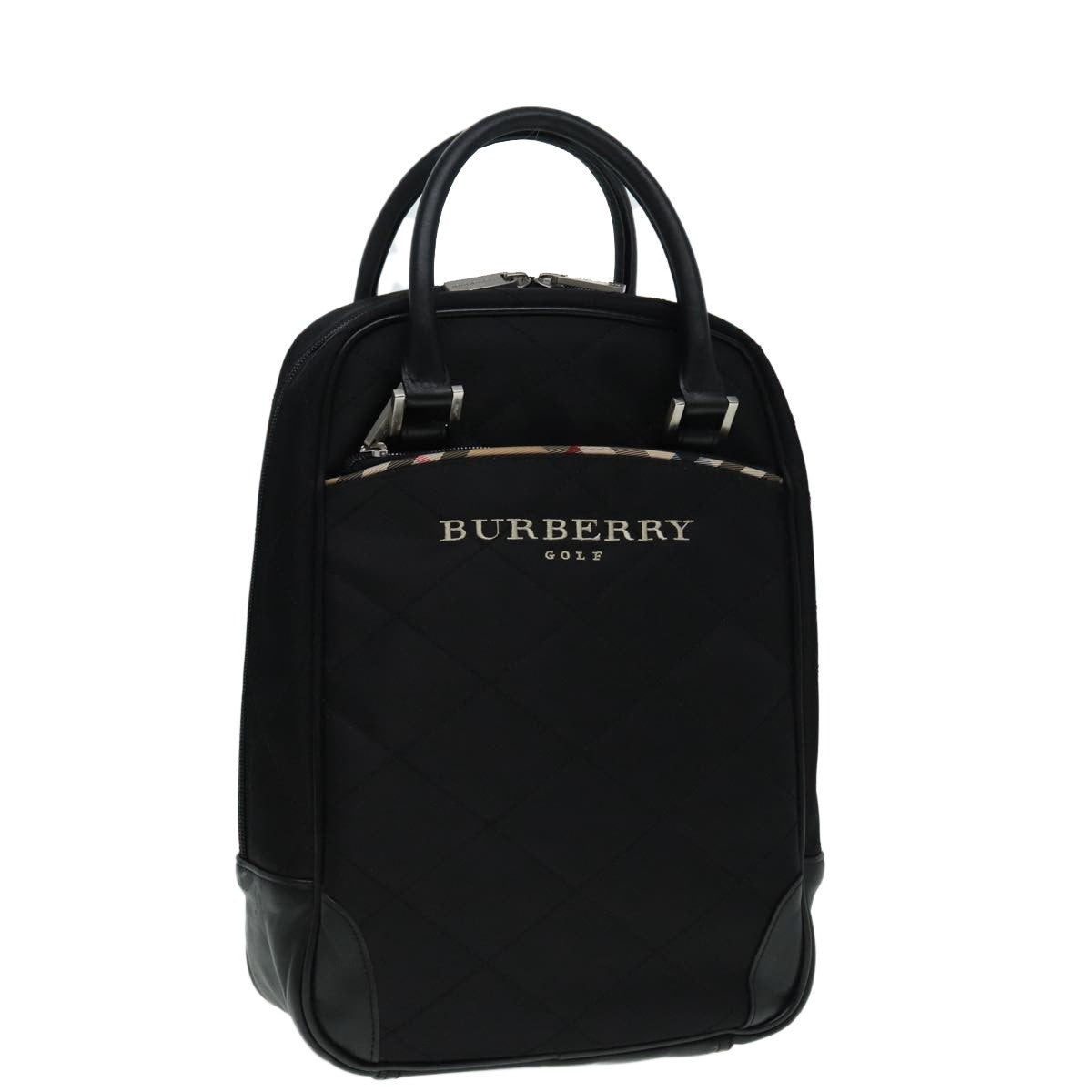 Burberry Golf handbag Nylon, BLACK, NYLON, Handbag