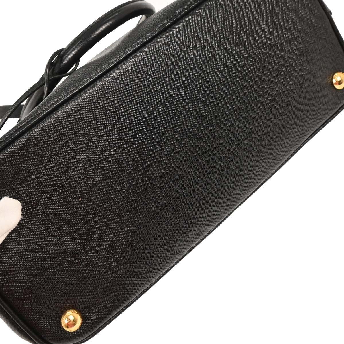 Prada Galleria Double Zip Tote Saffiano Leather, BLACK, LEATHER, Tote bag