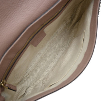 Gucci Soho Chain Crossbody Bag Leather, PINK, LEATHER, Shoulder bag