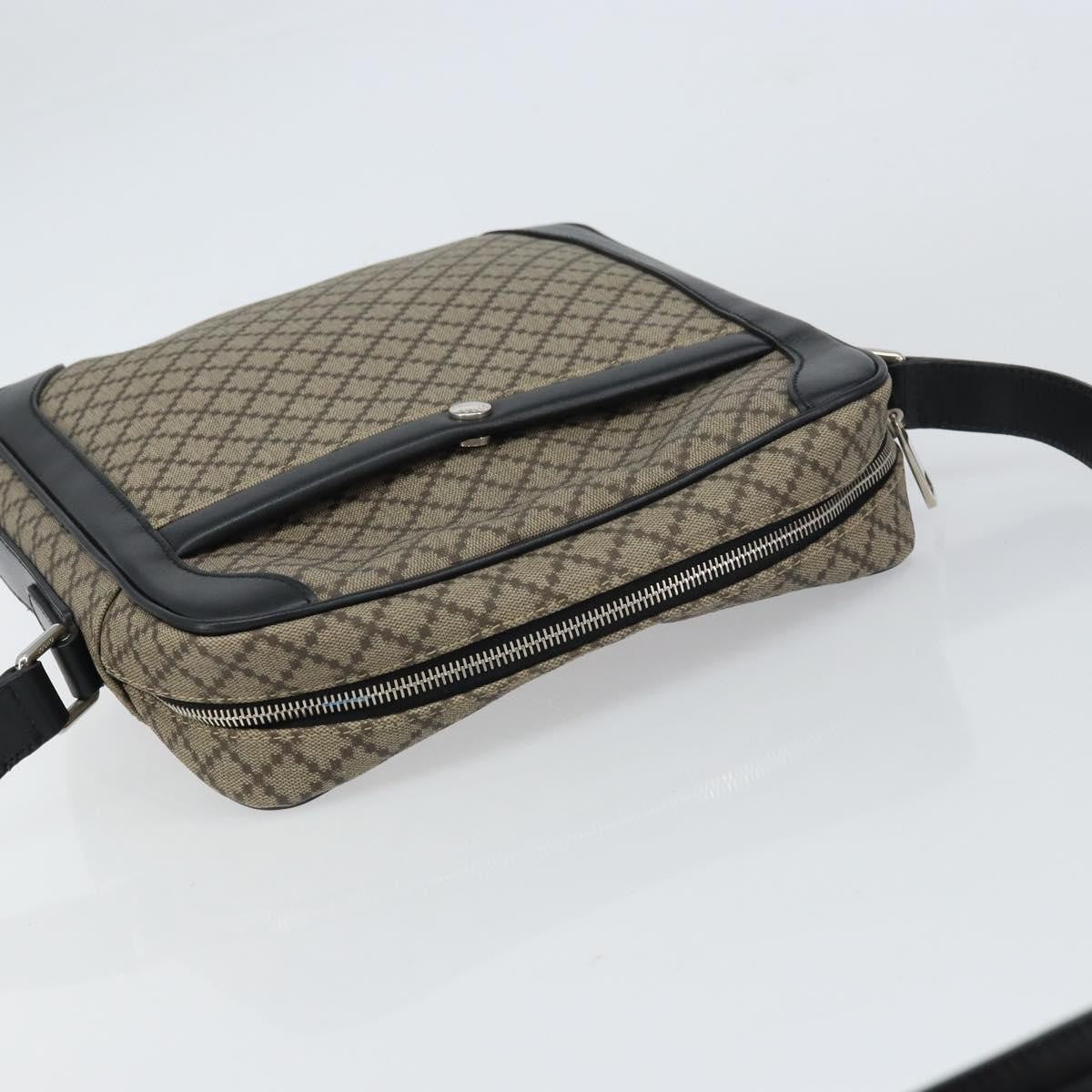 Gucci Snap Messenger Bag Diamante Coated Canvas, BEIGE, PVC, Shoulder bag