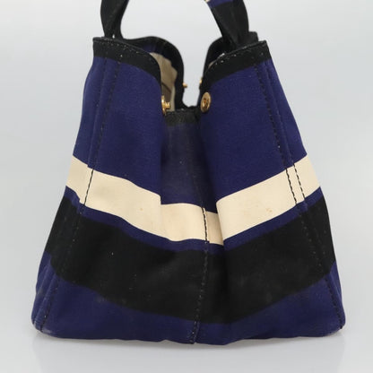Prada Canapa Open Tote Canvas, BLUE, CANVAS, Tote bag