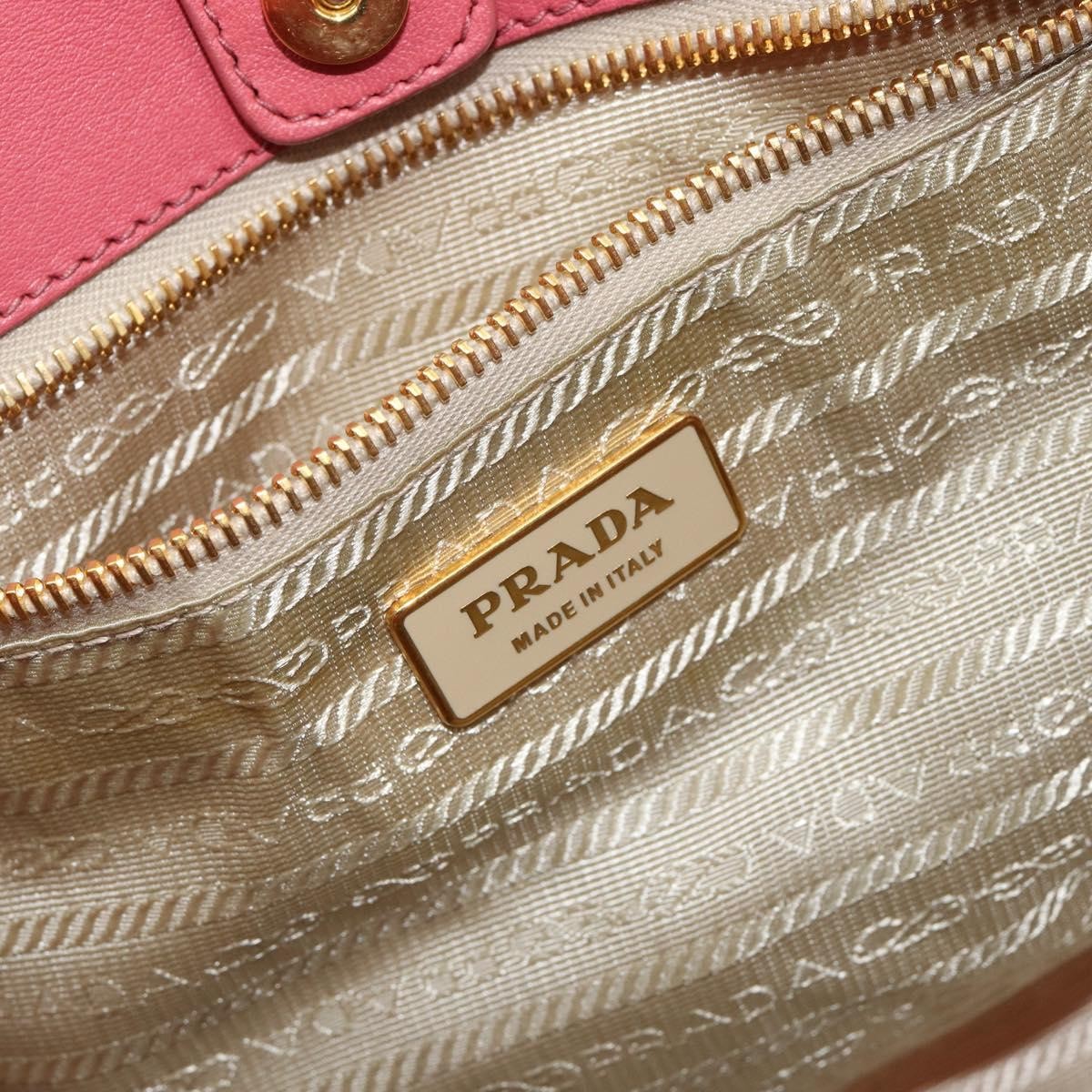 Prada Logo Bow Tote Tessuto with Leather, PINK, NYLON, Tote bag