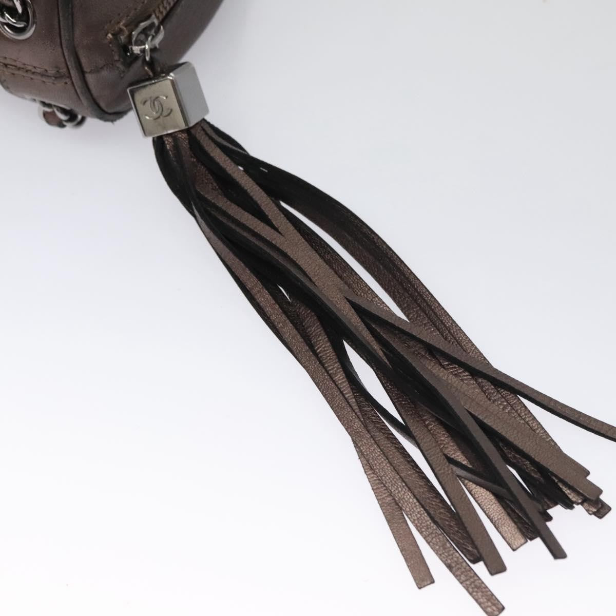 Chanel Lax Tassel Chain Shoulder Bag Leather, BROWN, LEATHER, Shoulder bag
