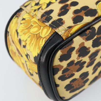 Versace Vanity Hand Bag Canvas and Leather, GOLD, LEATHER, Clutche & pouche