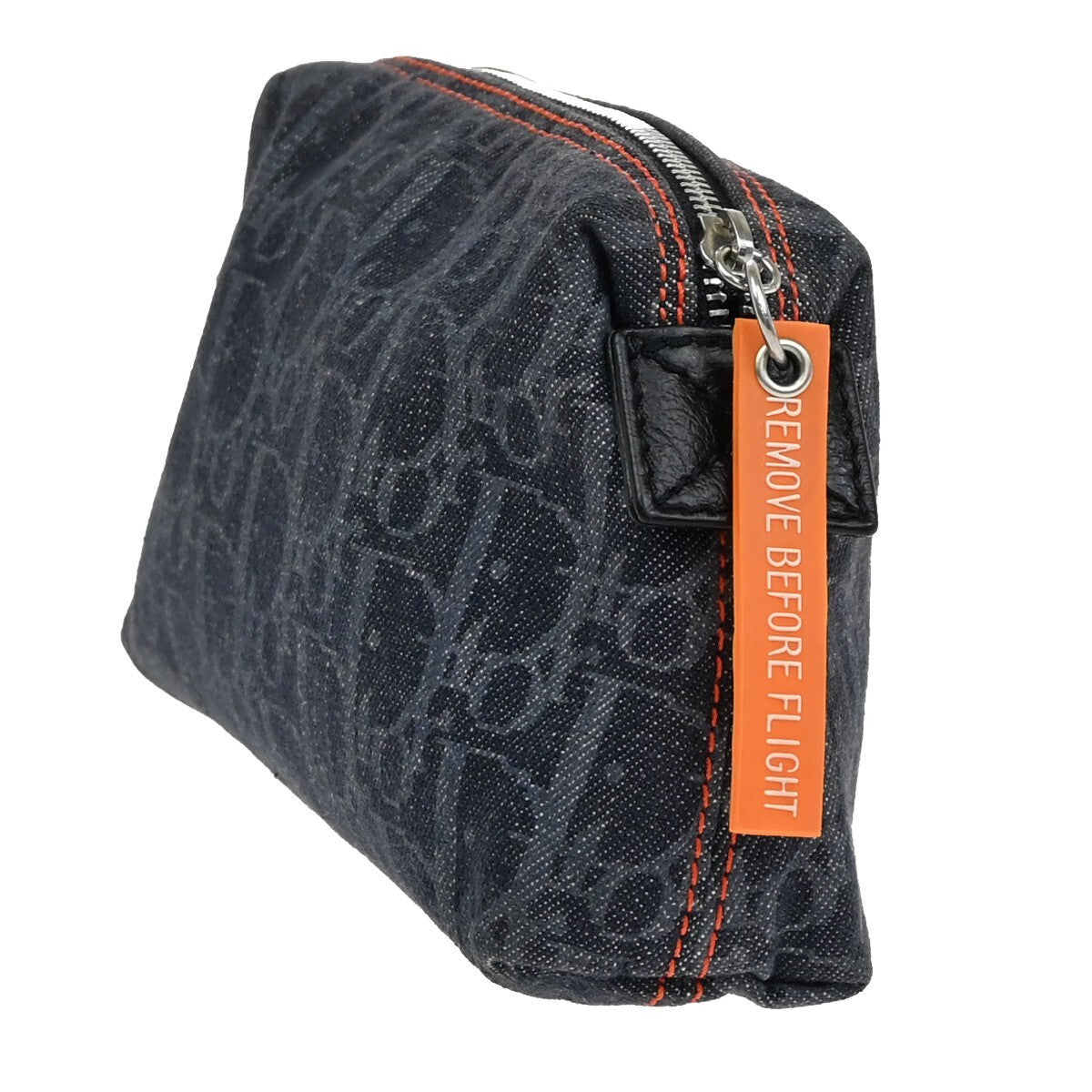 Christian Dior Flight pouch Trotter Pattern Denim, BLACK, DENIM_JEANS, Clutche & pouche