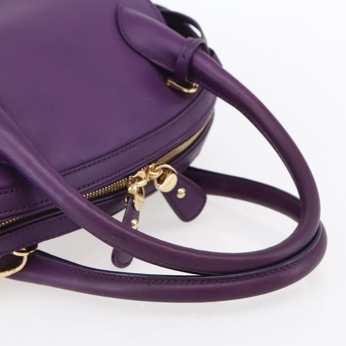 Salvatore Ferragamo Vintage Fiamma Satchel Leather, Purple, Leather, Handbag