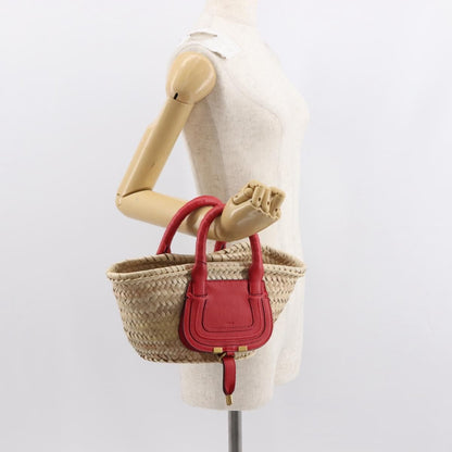 Chloe Marcie Basket Bag Raffia, BEIGE, WICKER, Handbag