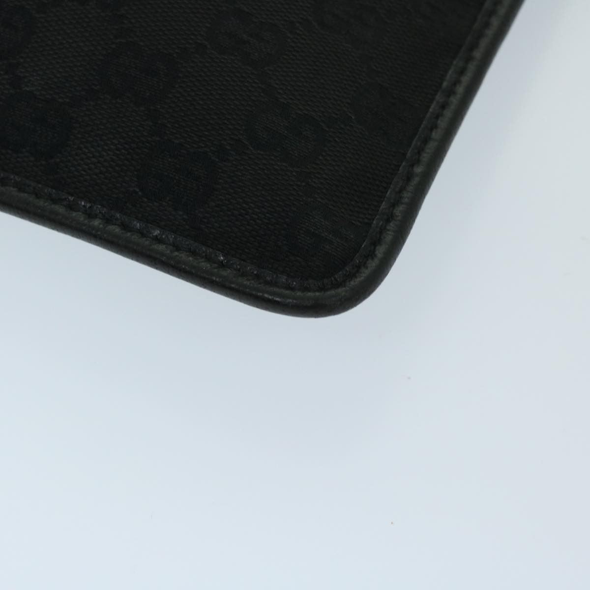 Gucci Vintage Flat Messenger Bag GG Canvas and Leather, BLACK, CANVAS, Crossbody bag