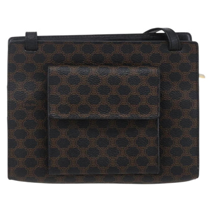 Celine Vintage Macadam Shoulder Bag Canvas, BLACK, CANVAS, Shoulder bag