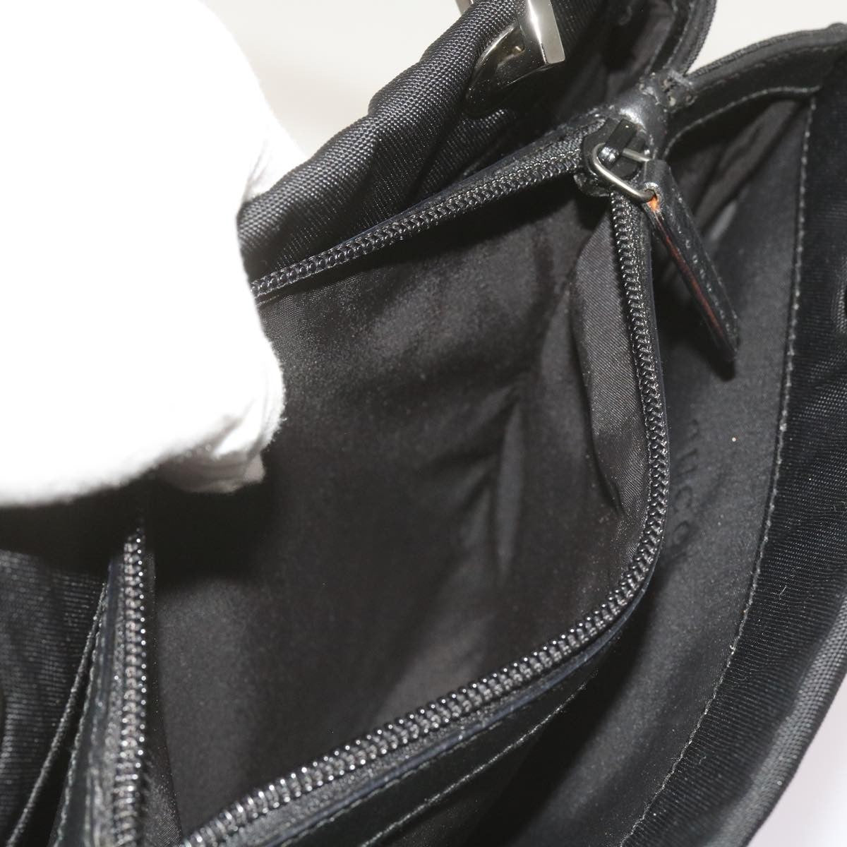 Gucci Bamboo Shopper Tote Canvas, BLACK, CANVAS, Tote bag