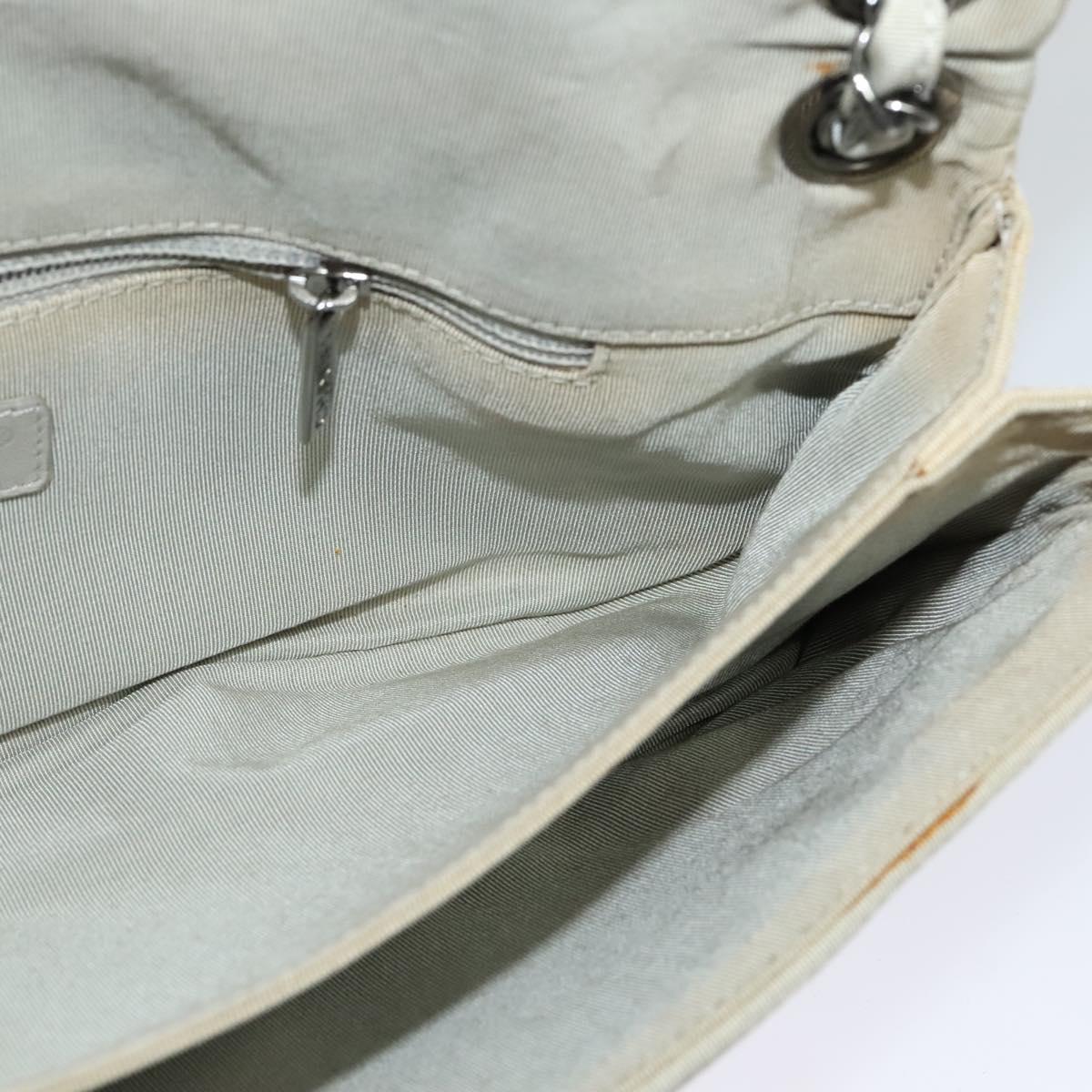 Chanel Mademoiselle Lock Chain Flap Bag Grosgrain, GRAY, NYLON, Handbag