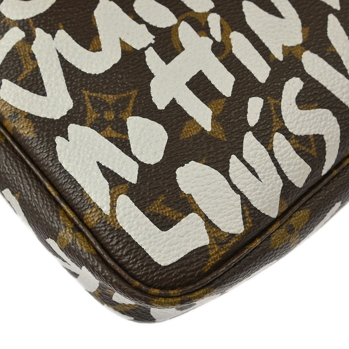 Louis Vuitton Pochette Accessoires Limited Edition Monogram Graffiti, BROWN, CANVAS, Clutche & pouche