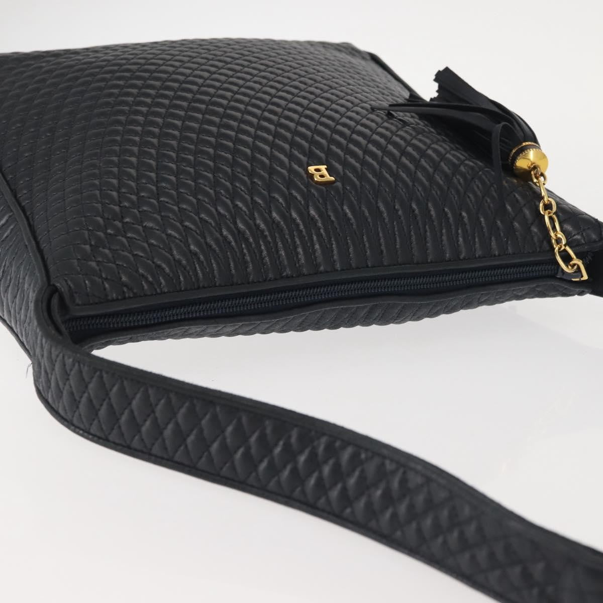 Bally Vintage Shoulder Bag Leather, NAVY, LEATHER, Shoulder bag