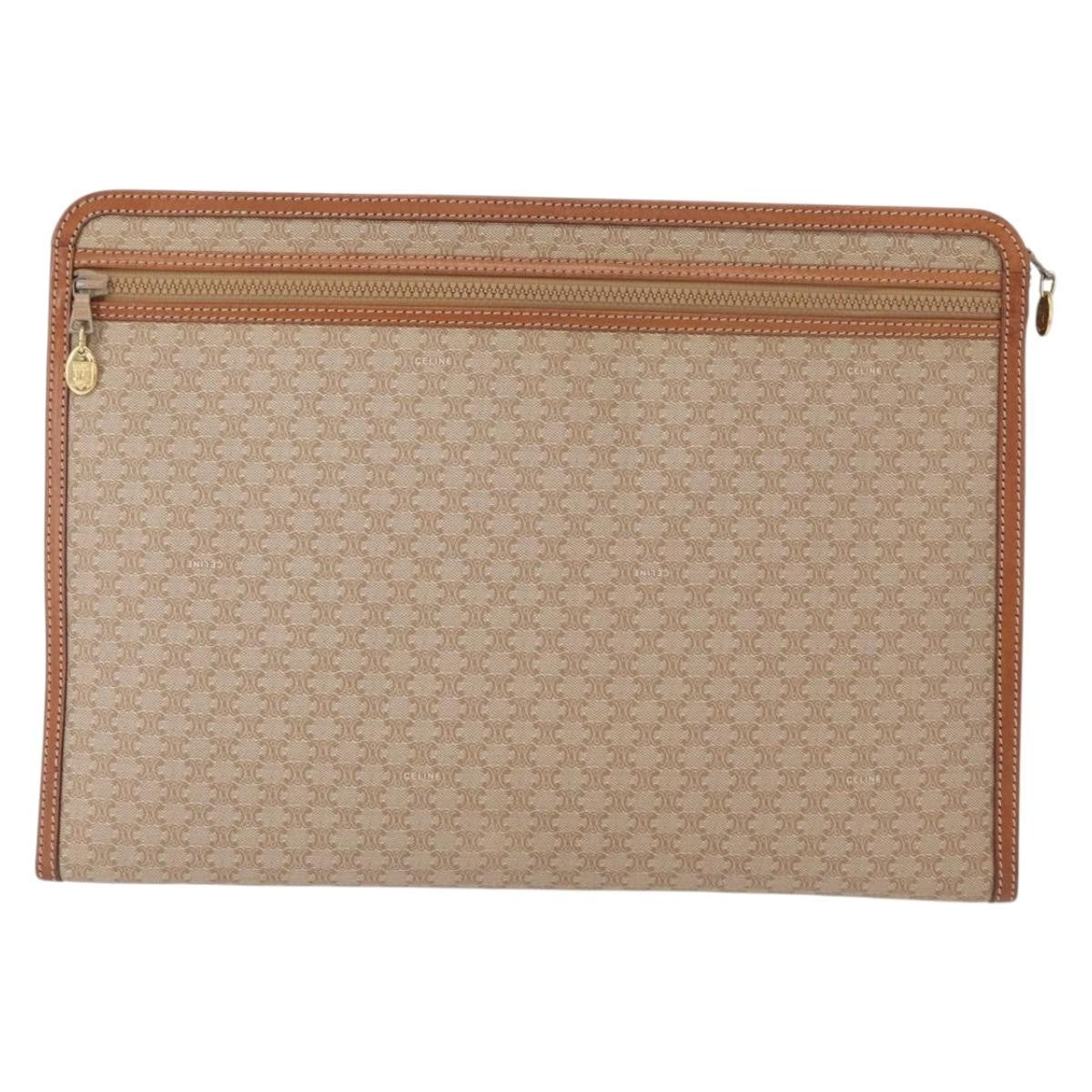 Celine Macadam Pochette Clutch, BEIGE, PVC, Clutche & pouche