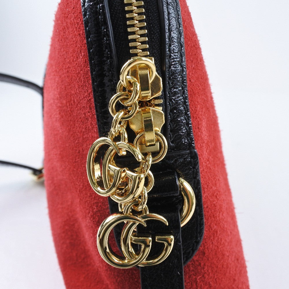 Gucci Ophidia Dome Shoulder Bag Suede, RED, SUEDE, Shoulder bag