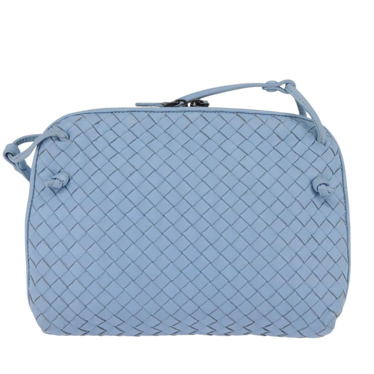 Bottega Veneta Nodini Crossbody Bag Intrecciato Nappa, BLUE, LEATHER, Crossbody bag