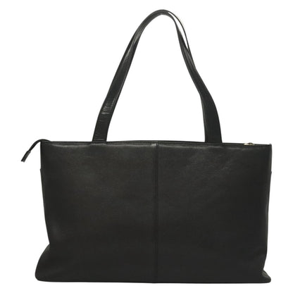 Burberry Tote Leather, BLACK, LEATHER, Tote bag