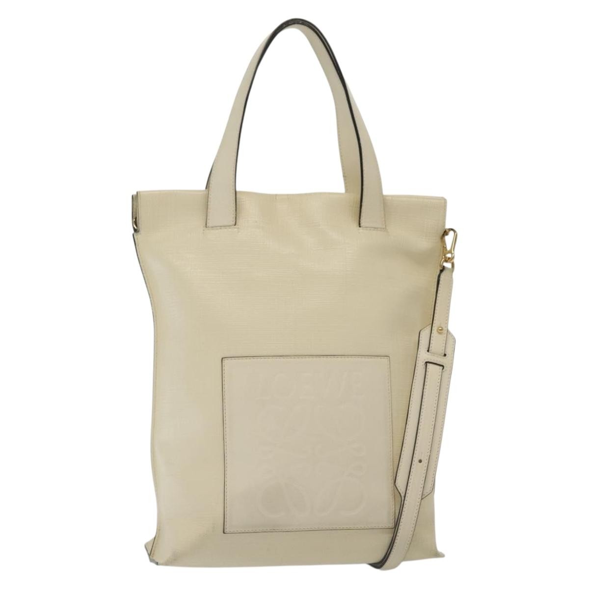 Loewe Shopper Tote Leather, ECRU, LEATHER, Tote bag