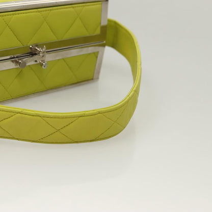 Chanel Vintage Metal Box Bag Quilted Lambskin, YELLOW, LEATHER, Handbag