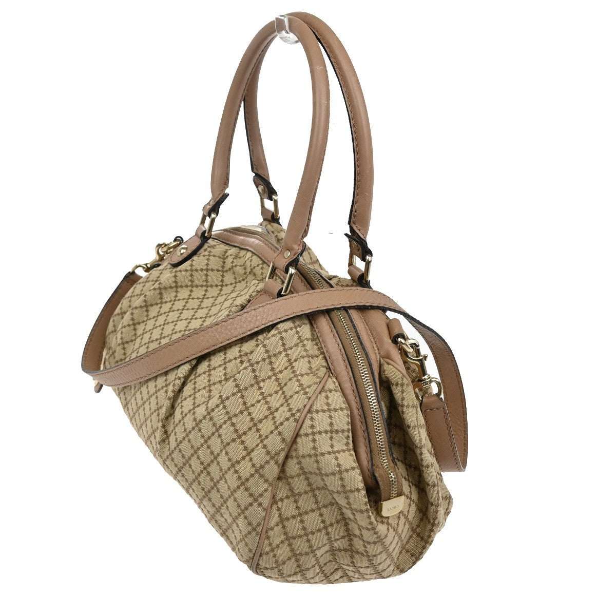 Gucci Sukey Convertible Boston Bag Diamante Canvas, BROWN, CANVAS, Tote bag