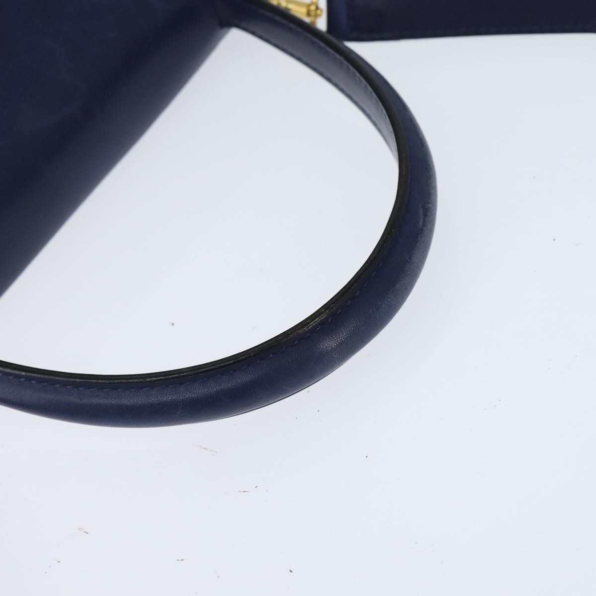 Celine Circle Logo Handbag Leather, BLUE, LEATHER, Handbag