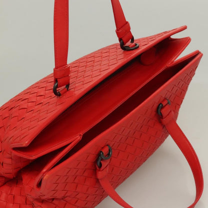 Bottega Veneta Open Shopping Tote Intrecciato Nappa, RED, LEATHER, Tote bag