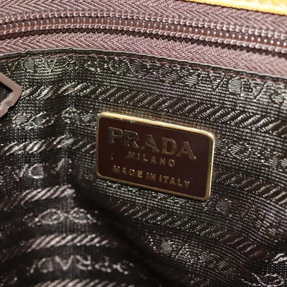 Prada Metal Handles Tote Tessuto, YELLOW, NYLON, Tote bag