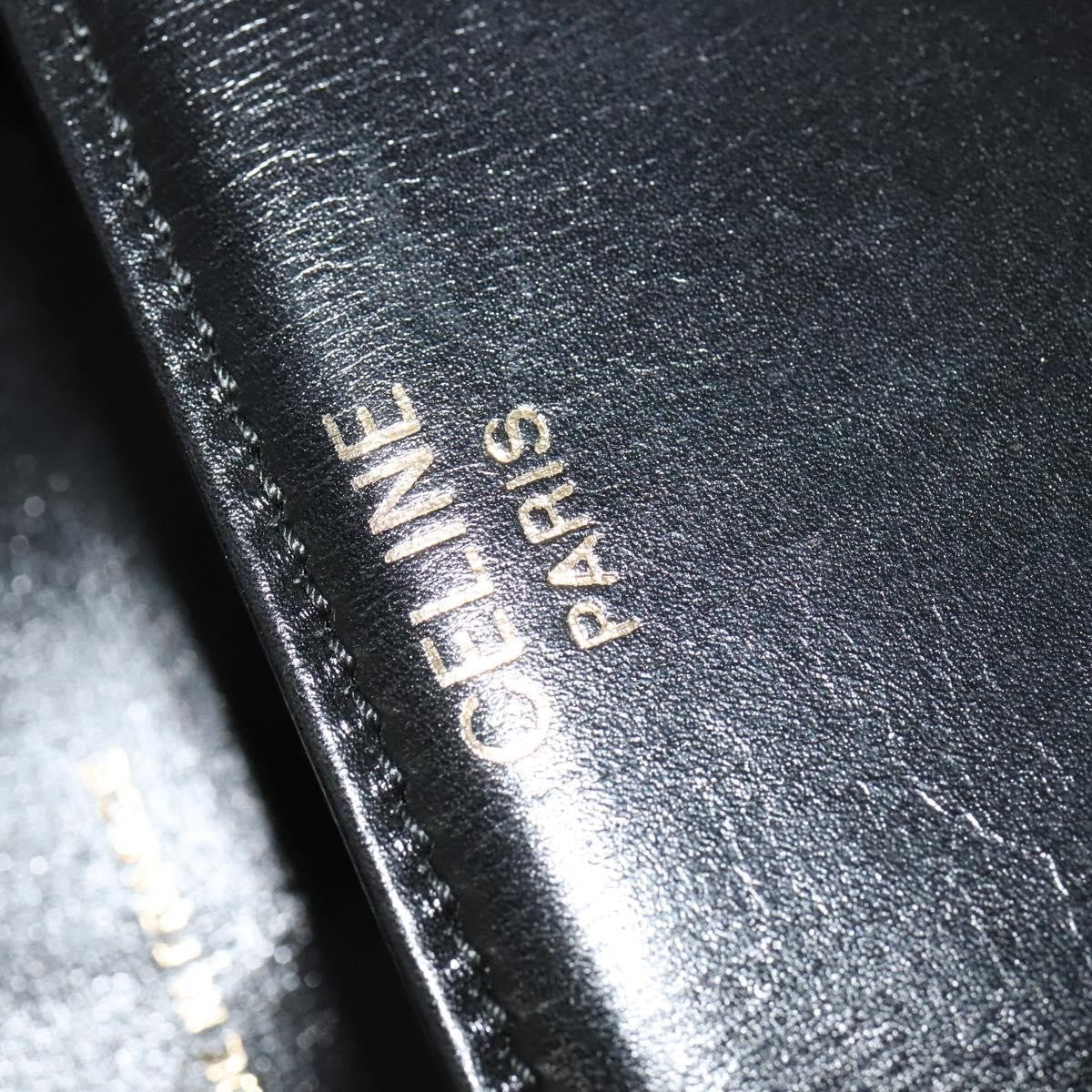 Celine Vintage Triomphe Flap Bag Leather, BLACK, LEATHER, Shoulder bag