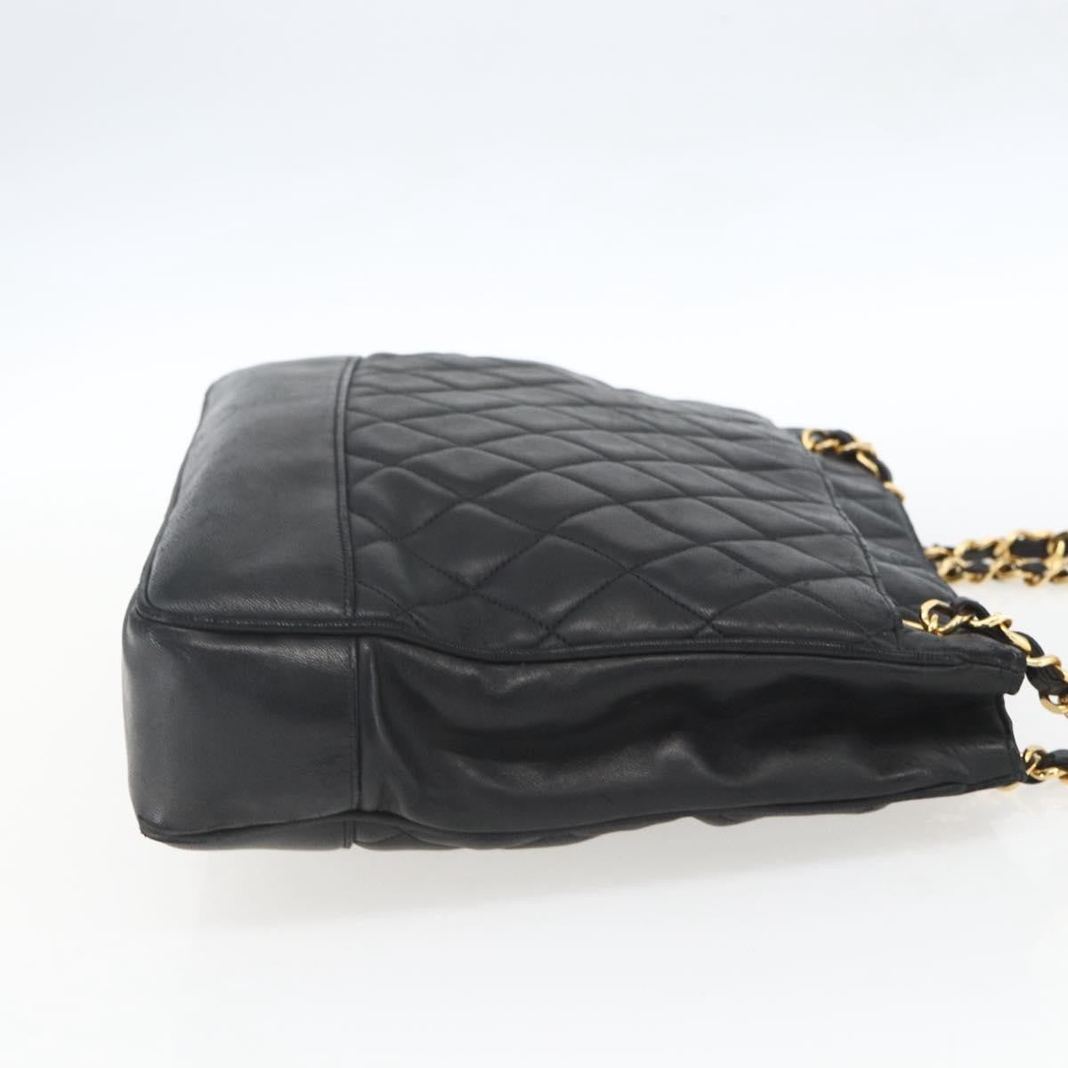 Chanel Vintage Shopping Tote Quilted Lambskin, BLACK, LEATHER, Tote bag