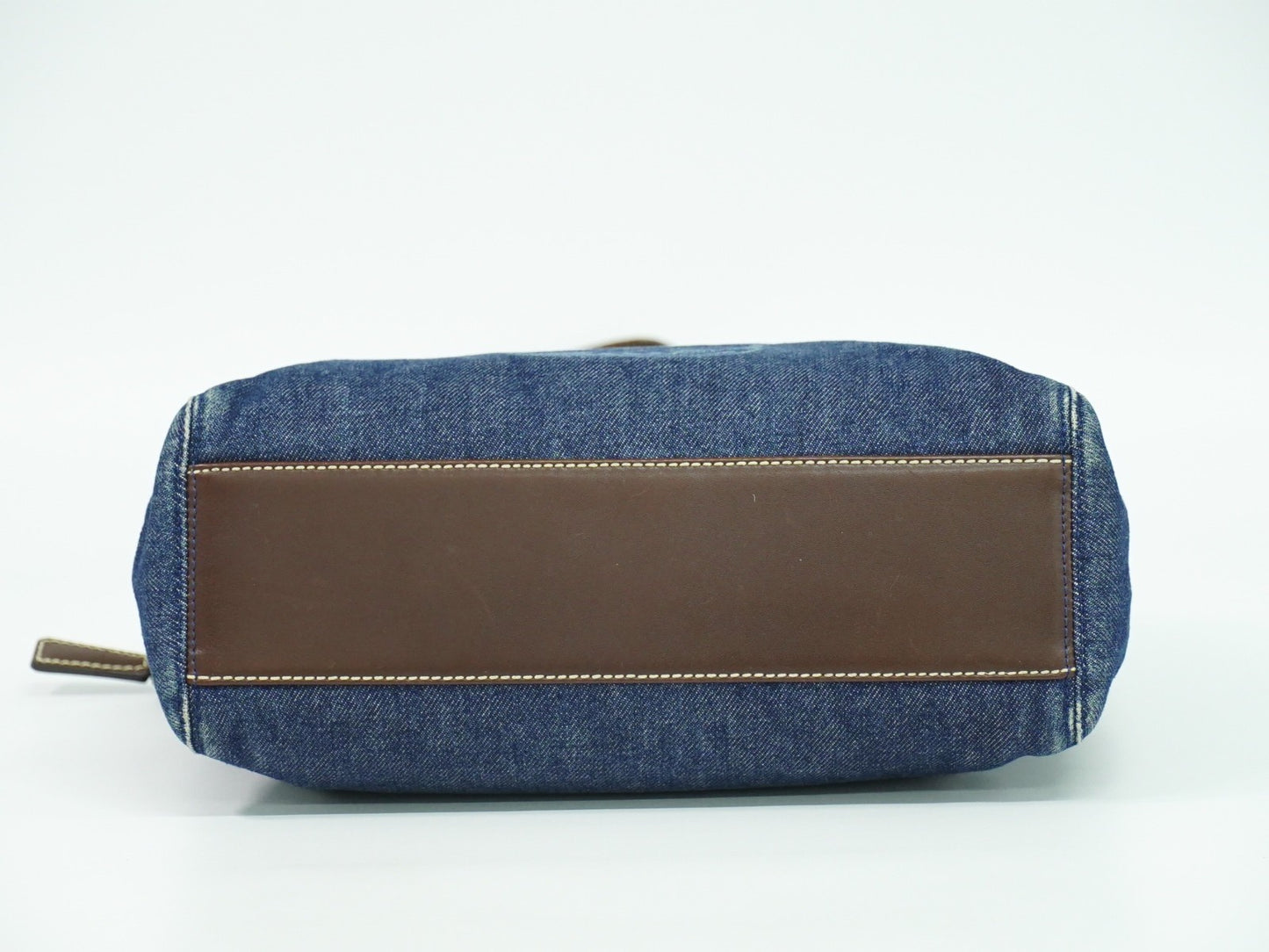 Chanel Vintage CC Tote Denim with Leather, NAVY, DENIM_JEANS, Tote bag