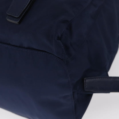 Prada Vela Double Front Pocket Backpack Tessuto with Saffiano Leather, BLUE, NYLON, Backpack
