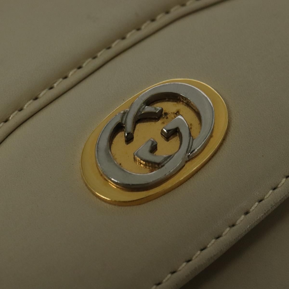 Gucci Vintage Interlocking G Flap Shoulder Bag Leather, BEIGE, LEATHER, Shoulder bag