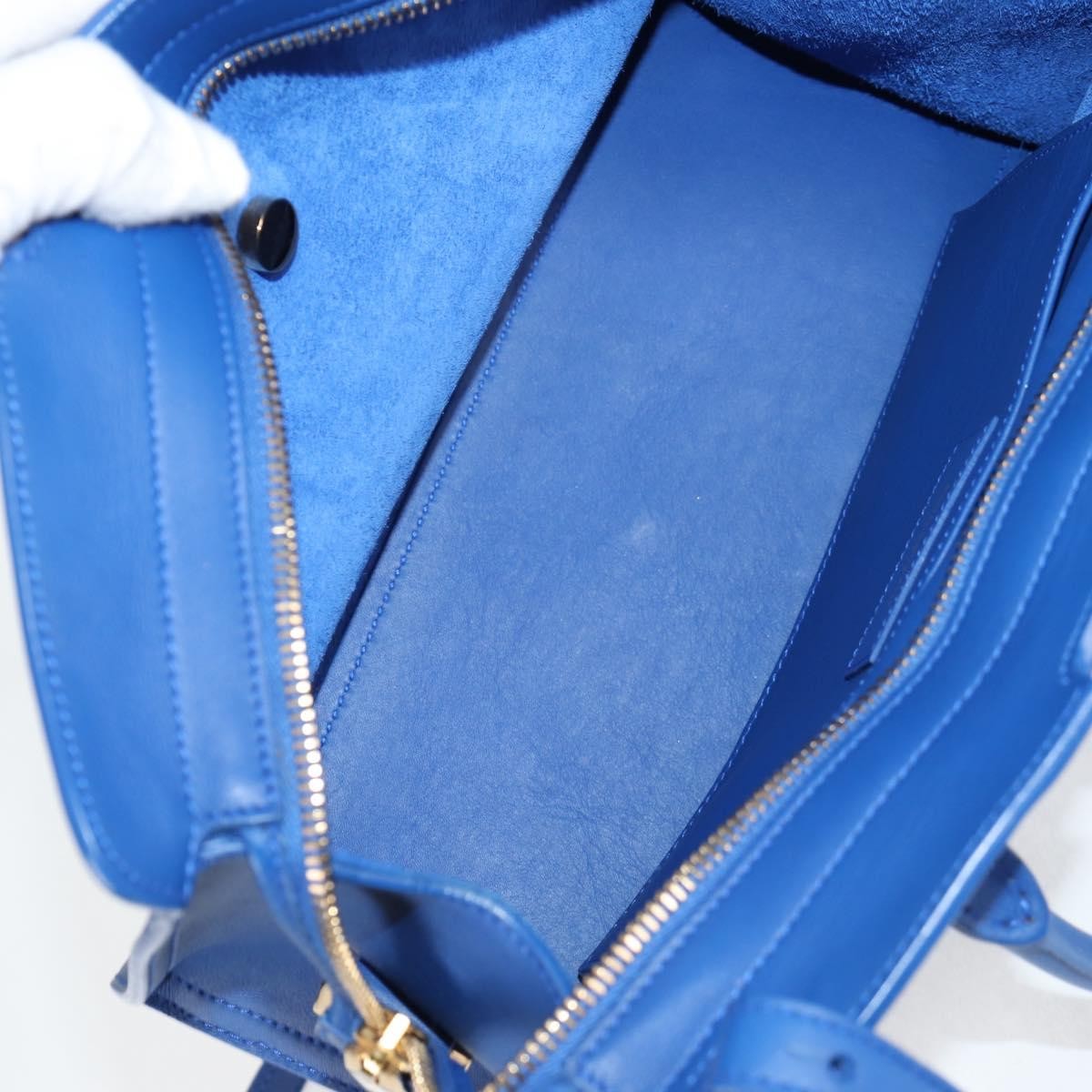 Saint Laurent Monogram Cabas Leather, BLUE, LEATHER, Handbag