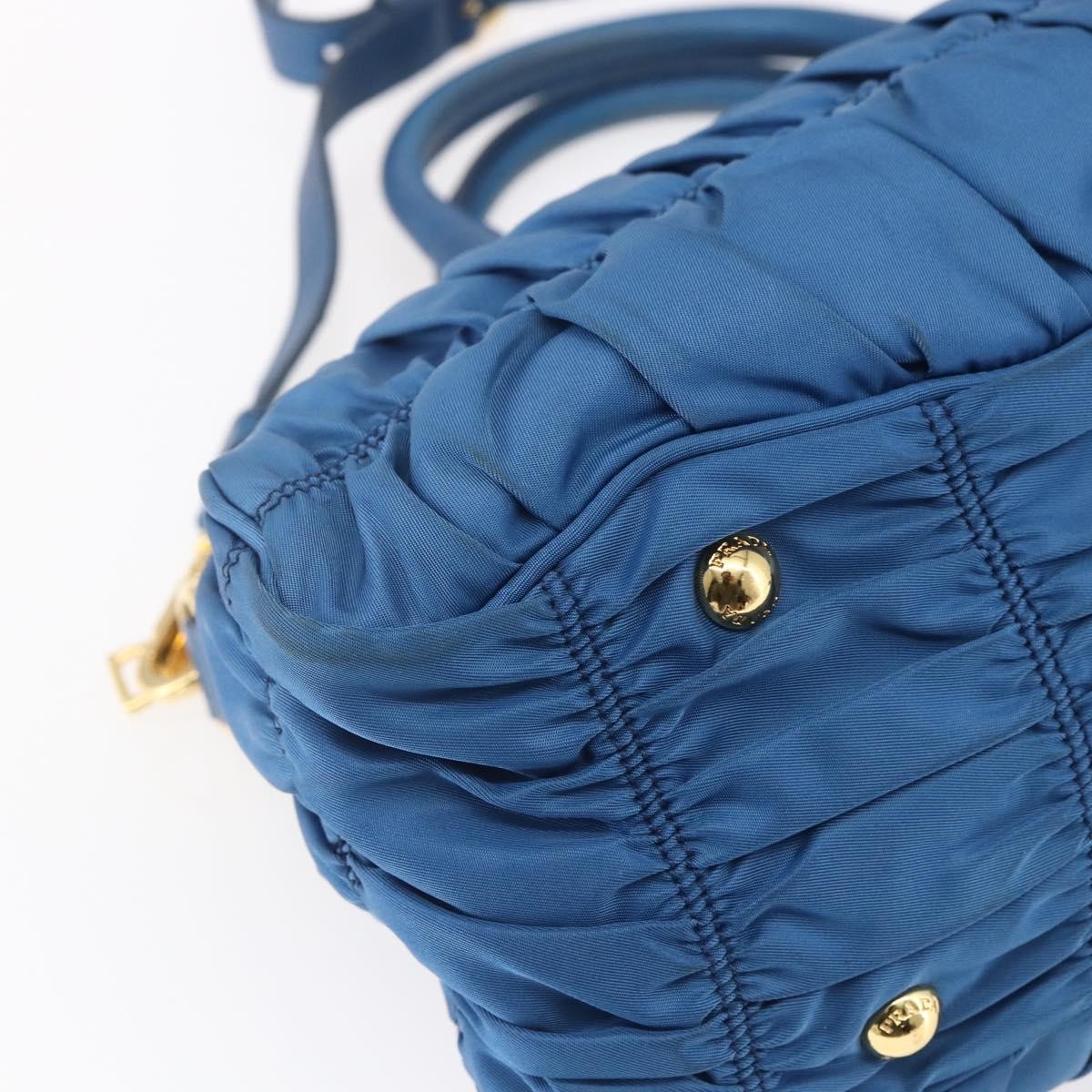 Prada Gaufre Convertible Satchel Tessuto, BLUE, NYLON, Handbag