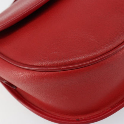 Gucci Vintage Flap Shoulder Bag Leather, RED, LEATHER, Shoulder bag