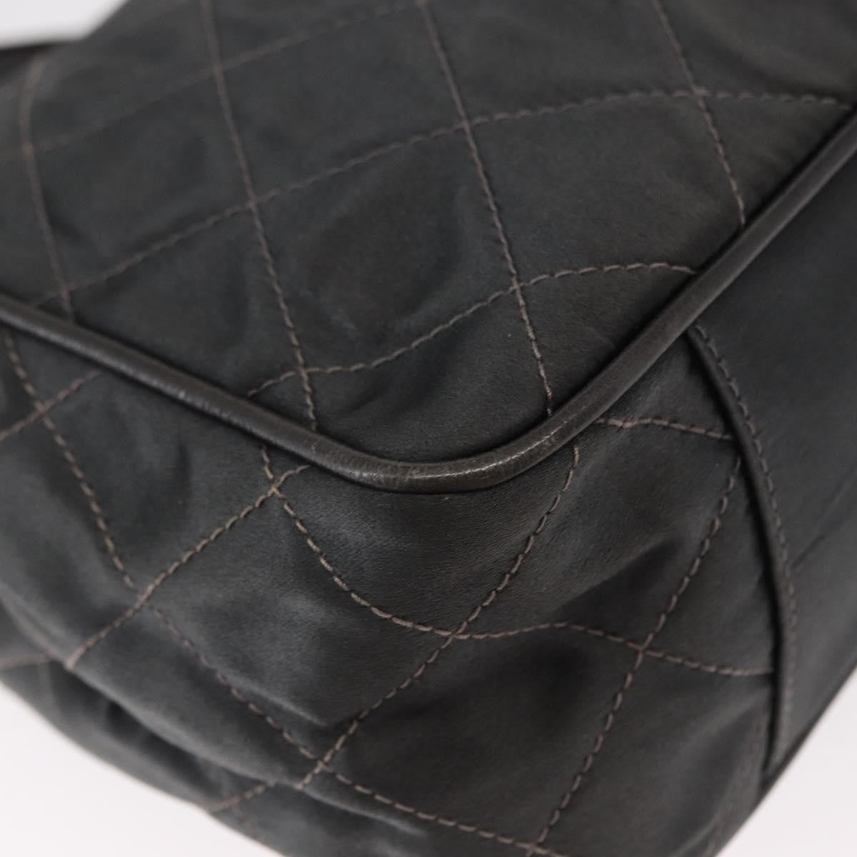 Chanel Vintage Shoulder Bag Satin, GRAY, SATIN, Shoulder bag