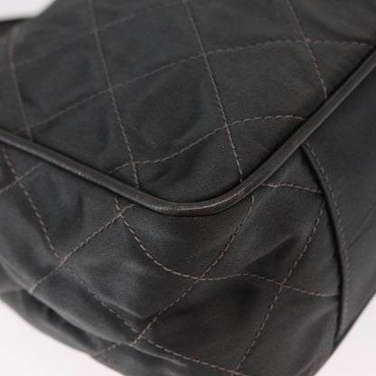 Chanel Vintage Shoulder Bag Satin, GRAY, SATIN, Shoulder bag