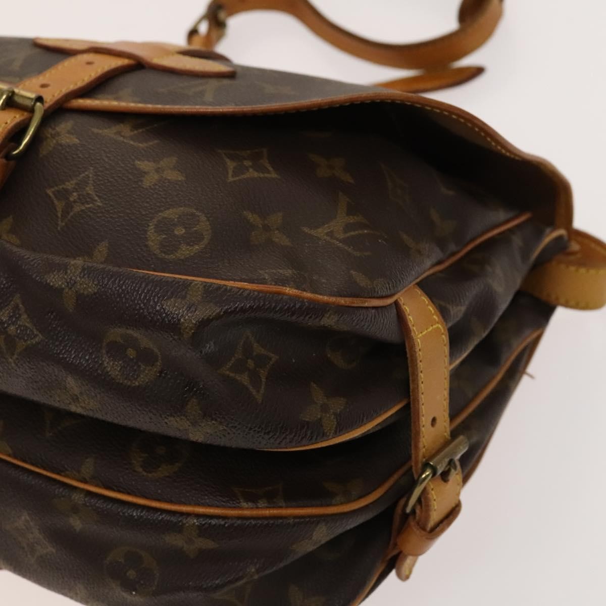 Louis Vuitton Saumur Handbag Monogram Canvas, BROWN, CANVAS, Shoulder bag